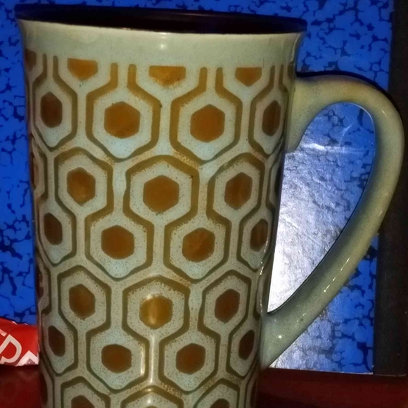 Marble Octagon Coffee Mug Microwave Safe Ceramic Cups with Handle - Picture 2 of 8